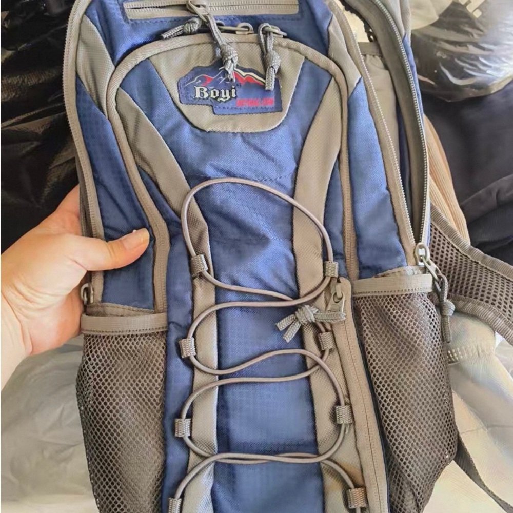Blue and Gray Men's Backpack